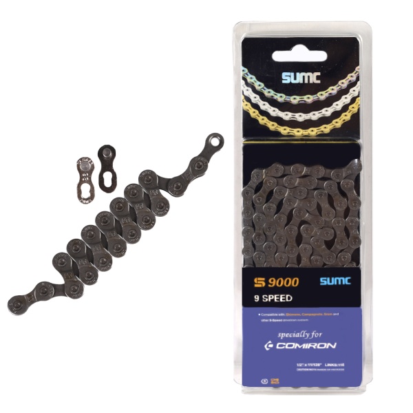 Велосипедная цепь SUMC 9 speed S9000GY 1/2"x11/128" 