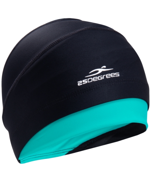 Шапочка для плавания 25DEGREES Duplo Black/Aquamarine, полиамид, для длинных волос