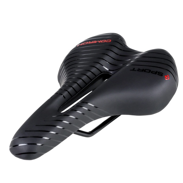 Седло велосипедное Comiron POGACAR N846 280X160, чёрный+красный