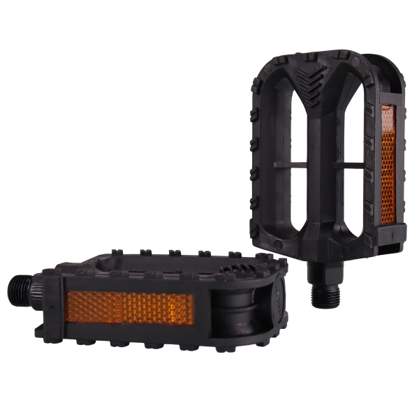 Педали MX-P633, 9/16 резьба, PP корпус, сталь. подшипник, 111х72мм, с рефлектором, 2S ось, black