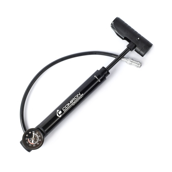 Велонасос Comiron Arrow, алюминиевый цилиндр, прорезиненная пластиковая ручка, Presta-Schrader, 8,3 