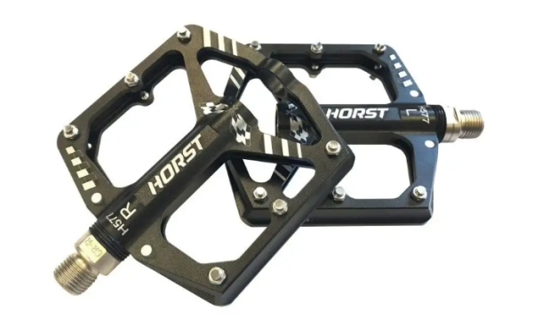 Педали Horst H577 алюм. широкие, ось Cr-Mo с 1-м герм. промподш.+1DU, 99*101*11мм,  324 г черные 