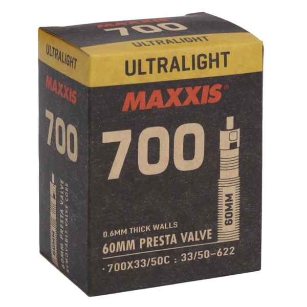 Велокамера 700 Maxxis Ultralight 700X33/50C 60 0.6mm F/V
