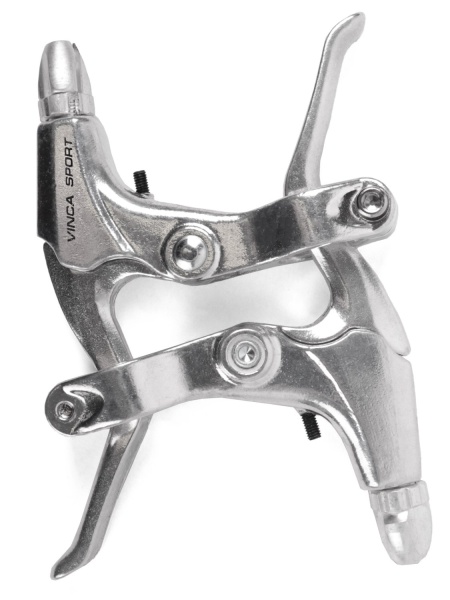 Тормозные ручки Vinca Sport детские 2пальца, материал - алюминий, серебро
