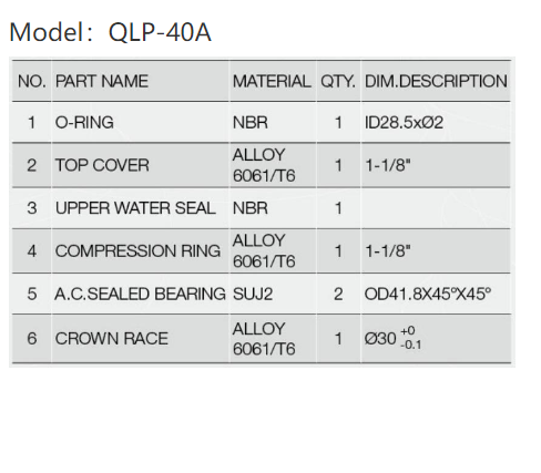 Рулевая колонка MIXIEER QLP-40A размер 1-1/8"х41,8х30 высота11,5 пром.подш. вес 93г 