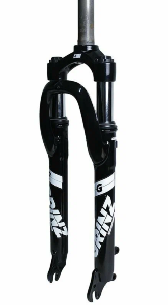 Вилка 26 GRINZ ES 245-2 26"*1.1\8" ход 60мм,пружина,предварительное сжатие,стальная,черная\бел