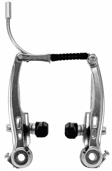 Тормоза V-brake алюм перед+зад. 107мм, колодки 60мм, серебристые