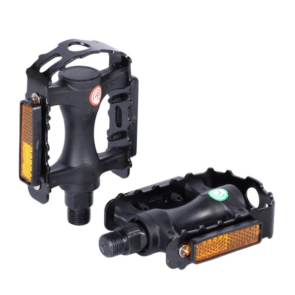 Педали MX-P828, 9/16 резьба, PP корпус, сталь. подшипник, 101х77мм, с рефлектором, 2S ось, black