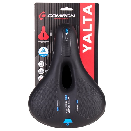 Седло велосипедное Comiron Yalta C036 255x190 black/blue