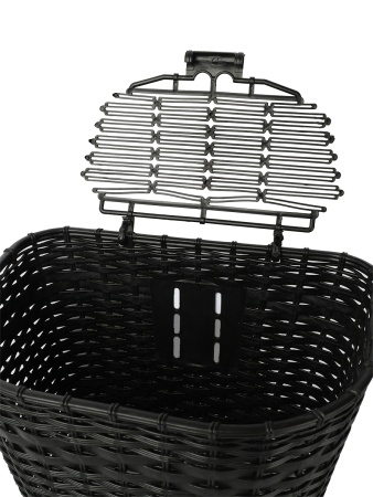 Корзина для велосипеда пластиковая с крышкой черная