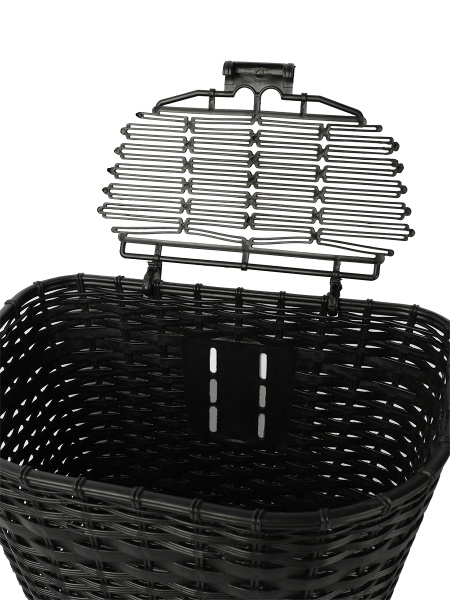Корзина для велосипеда пластиковая с крышкой черная