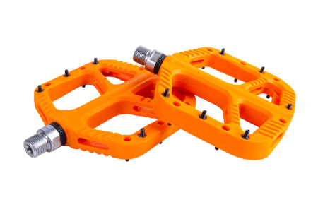 Педали  N-9 orange нейлон со сьемными шипами, подш. пром, 9/16",357гр