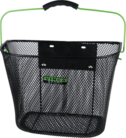 Корзина передняя, быстросъем., 310х230х230мм, черная, зелен. ручка Корзина передняя, быстросъем., 310х230х230мм, черная, зелен. ручка