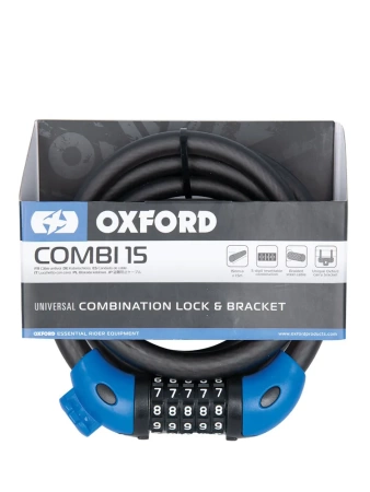 Замок вело Oxford Combi15 15х1500мм, smoke