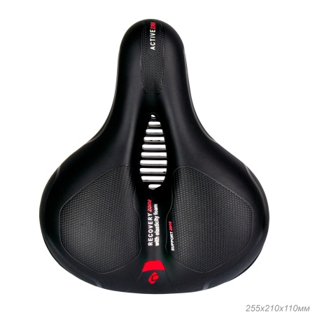 Седло велосипедное Comiron Bern N669A 255x210 black/red