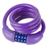 Замок вело M-Wave 12х1000мм, автом., силиконовый, фиолет.