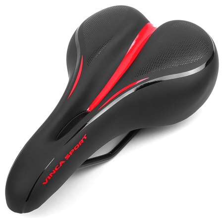 Седло Vinca Sport комфорт., 275х160мм, с гелем, black/red