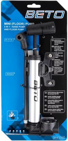 Насос Beto алюм. шланг.+ножн. упор, манометр