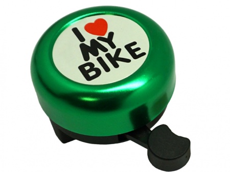 Звонок "I LOVE MY BIKE" красный, сталь/пласт. в уп