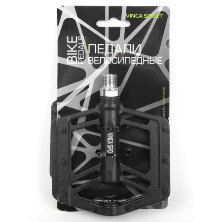 Педали Vinca Sport  с 3-мя пром.подшипниками, 114*108,  аллюм. черные