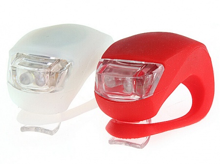 Фонарики силиконовые в компл.: красный/2 красных LED + белый/2 белых LED										