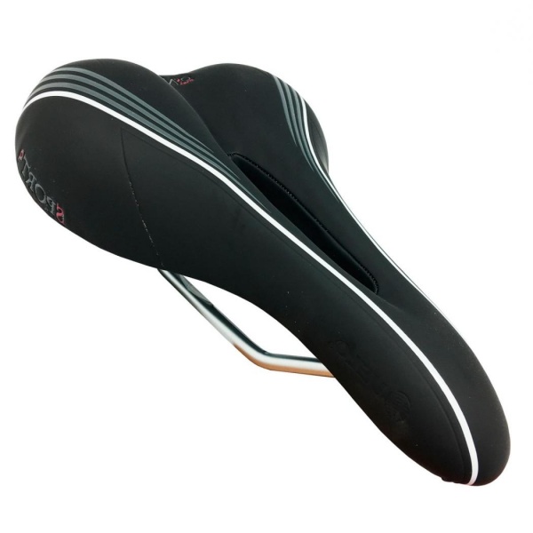 Седло Velo VL-4130 256x162 мм сер./белые полосы