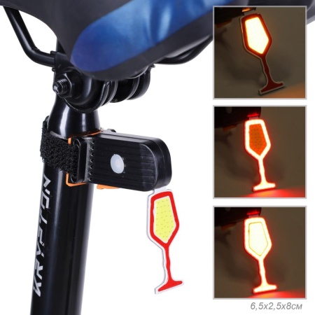 Фонарь задний COMIRON "CUP" суперлегкий; свет LED; аккум 250mAh