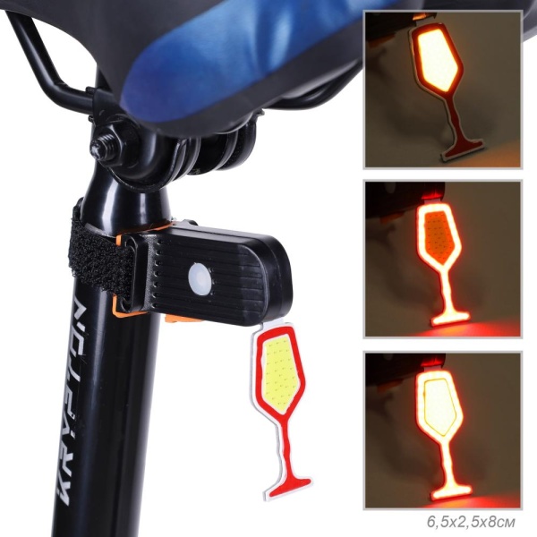 Фонарь задний COMIRON "CUP" суперлегкий; свет LED; аккум 250mAh