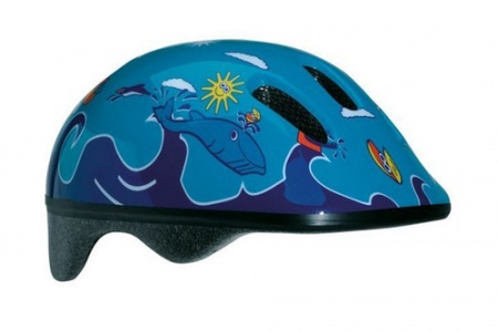 Шлем детский Bellelli сине-голубой с дельфинами