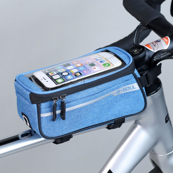 Сумка велосипедная на раму Bicycle soul, голубая 21х9х10см