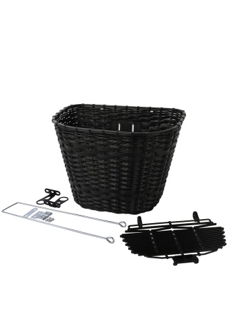 Корзина для велосипеда пластиковая с крышкой черная