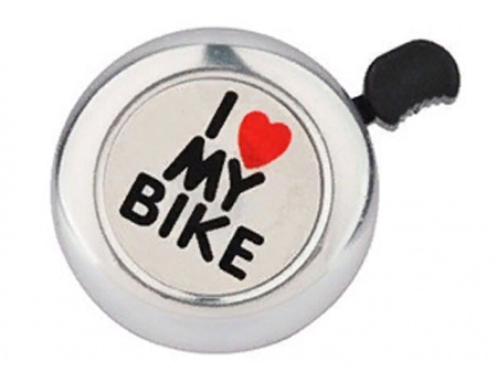 Звонок "I LOVE MY BIKE" красный, сталь/пласт. в уп
