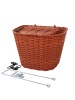 Корзина для велосипеда пластиковая с крышкой коричневая