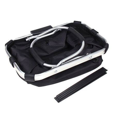 Корзина складная для велосипеда, с алюминевым держателем на руль BAC-1102  Корзина складная для велосипеда, с алюминевым держателем на руль BAC-1102