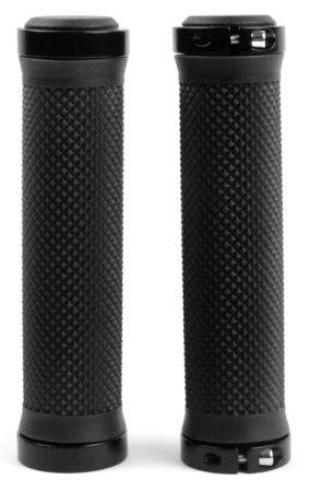 Грипсы Vinca Sport с метал. зажимами, длина 129мм, черные, зажим черный