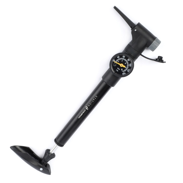 Велонасос Comiron Station с манометром, алюминиевый цилиндр, ручка литой пластик, Presta-Schrader, 8