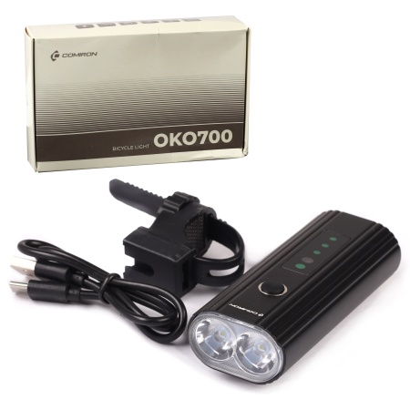 Фонарь передний Comiron "OKO700", авиационный алюминий 6063, свет: 2 XPG, 700lm