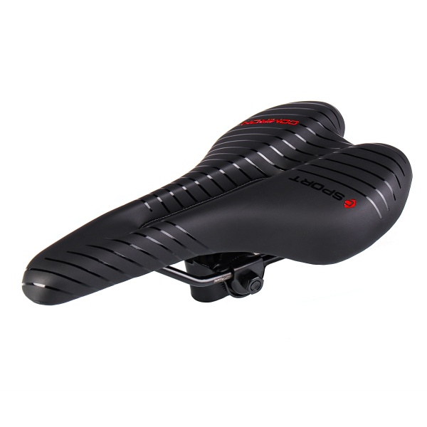 Седло велосипедное Comiron POGACAR N846 280X160, чёрный+красный