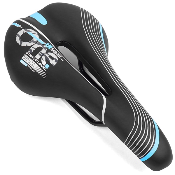 Седло Vinca Sport с вентил. отв., 275х145мм, black/blue